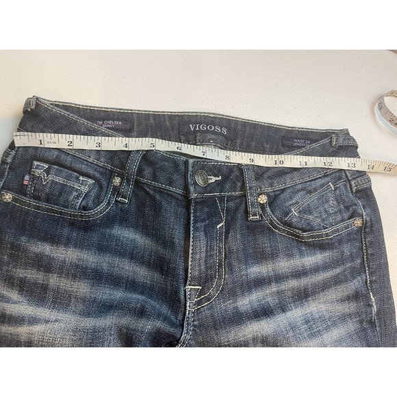 VIGOSS Womens Jeans The Chelsea Skinny Low Rise Flat Front Blue Size W24XL29 - Picture 3 of 11